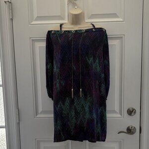 Purple/Teal Print Dress by Zuleyka Rivera (Miss Universe 2006)